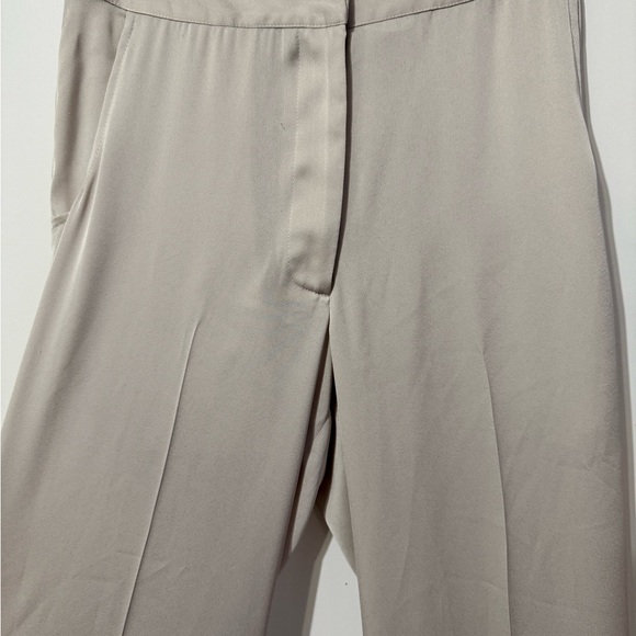 BONDI BORN | Eden Pant | Staight Leg Beige Cream Satin Trousers - Picture 4 of 9
